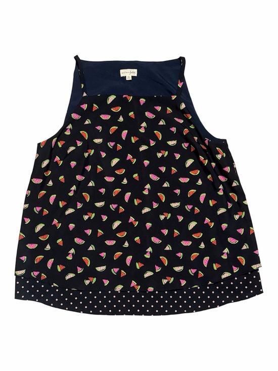 Maison Jules Tops - Maison Jules Navy Blue Watermelon and Pink Polka Dot Sleeveless Tank Size XL